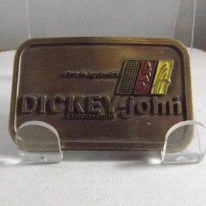 Vintage 1970s Dickey-John Corporation First In Agrionics Belt Buckle